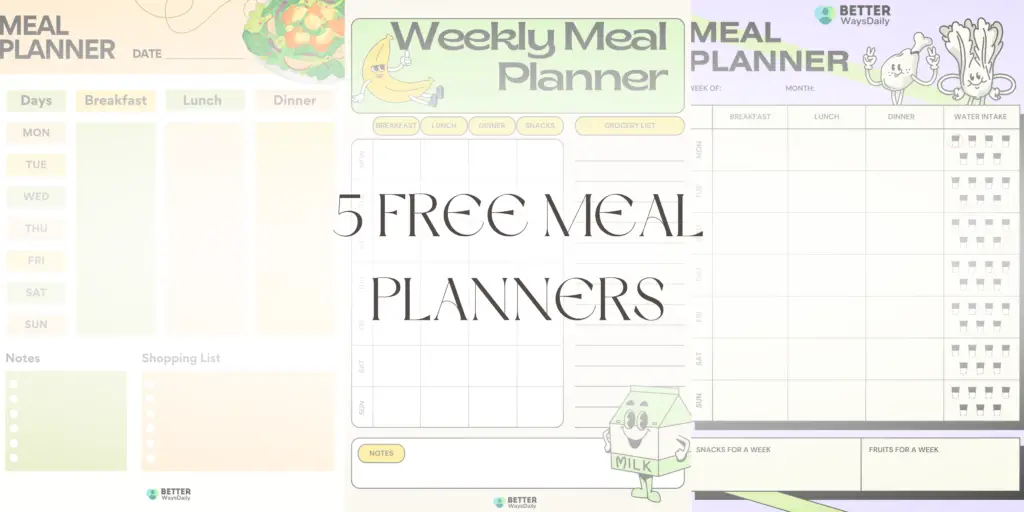 5 Free Meal Planners